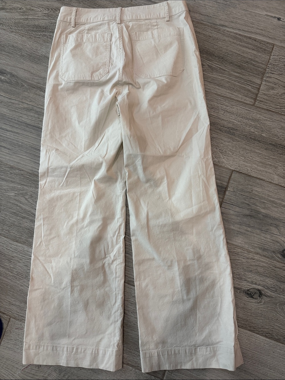 J. Crew Wide-Leg High-Rise Cream Pants with front pockets - Picture 9 of 11
